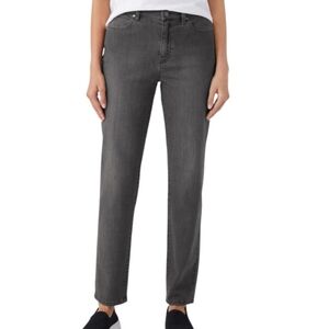 Eileen Fisher Organic Cotton Slim Fit Jeans Women's Sz 10 Deep Gray